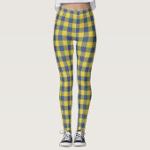 Retro Buffalo Pset Tartan Geel Blauw Leggings (Voorkant)