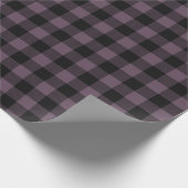 Retro Buffalo Pset Tartan Patroon Black Paars Cadeaupapier (Hoek)