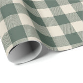 Retro Buffalo Pset Tartan Patroon Forest Green Cadeaupapier (Rol Hoek)