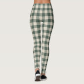 Retro Buffalo Pset Tartan Patroon Forest Green Leggings (Achterkant)