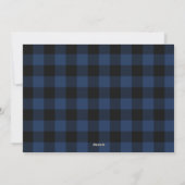 Retro Buffalo Pset Tartan Patroon Navy Blue Black Feestdagenkaart (Achterkant)