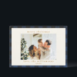 Retro Buffalo Pset Tartan Patroon Navy Blue Black Feestdagenkaart<br><div class="desc">Retro Buffalo Pset Tartan Patroon in Navy Blue en Black Holiday Kaart</div>