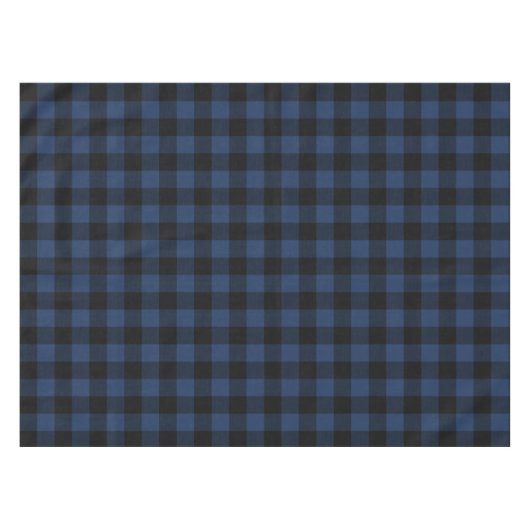 Retro Buffalo Pset Tartan Pattern Black Navy Blue Tafelkleed (Voorkant (Horizontaal))