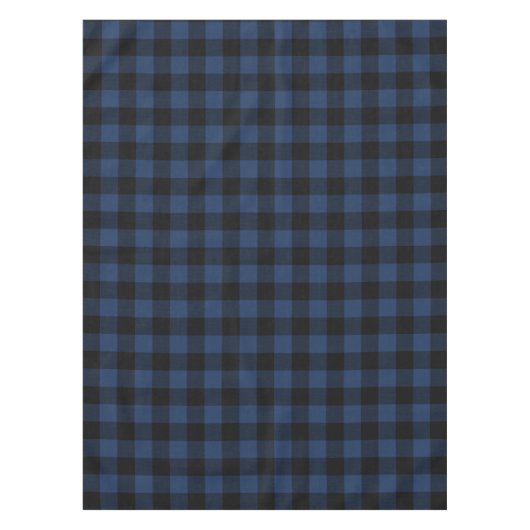 Retro Buffalo Pset Tartan Pattern Black Navy Blue Tafelkleed (Voorkant)