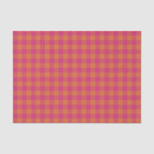 Retro Buffalo Pset Tartan Roze en Oranje Tissuepapier