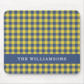 Retro Buffalo Pset Yellow Blue Persoonlijke naam Muismat (Voorkant)