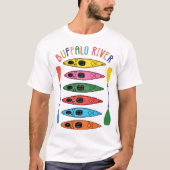 Retro Buffalo River Kajakken T-shirt (Voorkant)