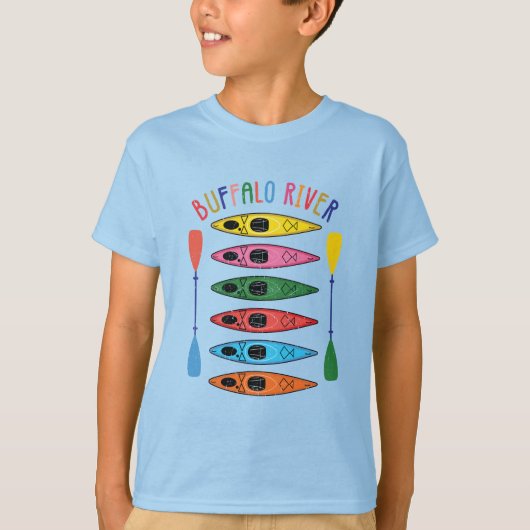 Retro Buffalo River Kajakken T-shirt (Voorkant)