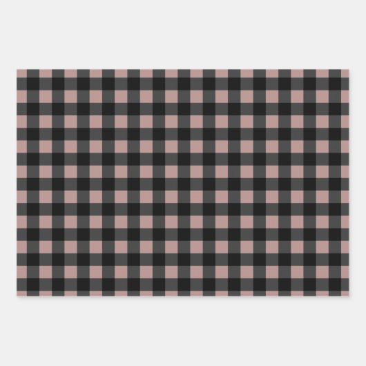 Retro Buffalo Speld in zwart en Lila Blush Inpakpapier Vel (Voorkant)