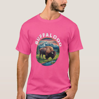 Retro Buffalo Sunset Lucky Casino Slots Buffalo T-shirt