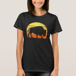 Retro Buffalo Wild Dier I Zonsondergang Bizon T-shirt