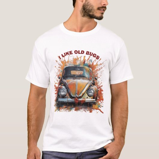 Retro Bug – Vintage Car Splash Art T-shirt (Voorkant)