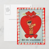 Retro Bugler Valentijn Kaart (Voorkant / Achterkant)