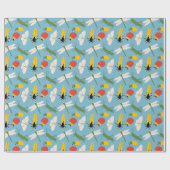 Retro Bugs snijdt illustraties lichtblauw Cadeaupapier (Vlak)