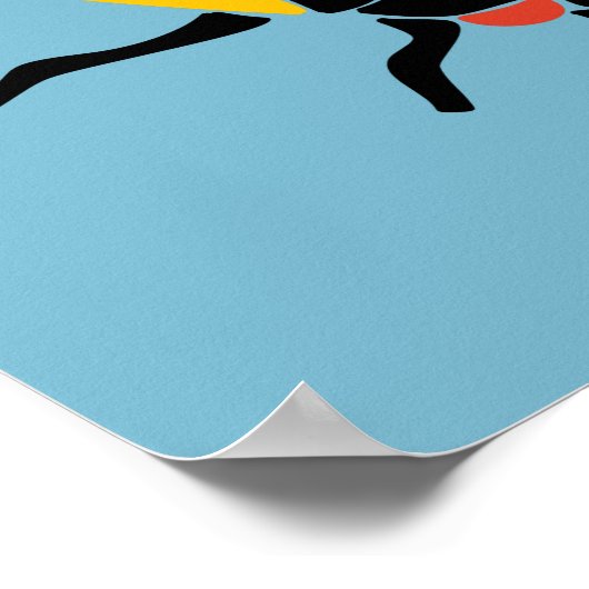 Retro Bugs snijdt illustraties lichtblauw Poster (Hoek)