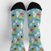 Retro Bugs snijdt illustraties lichtblauw Sokken (Top)