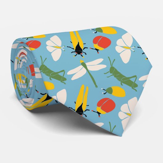 Retro Bugs snijdt illustraties lichtblauw Stropdas (Opgerold)