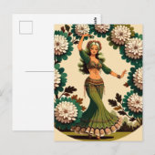 Retro buikdanseres briefkaart (Voorkant / Achterkant)