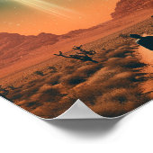 Retro buitenaardse ontvoering uit de woestijn poster (Hoek)