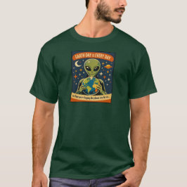 Retro buitenaardse ruimte-illustratie voor Earth D T-shirt