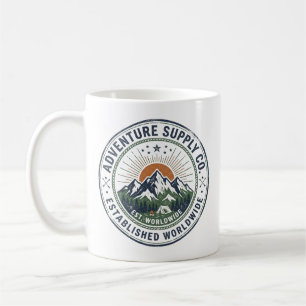 Retro Buitenavonturen Berg Embleem Koffiemok