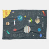 Retro buitenruimte 2026 kalender theedoek (Horizontaal)