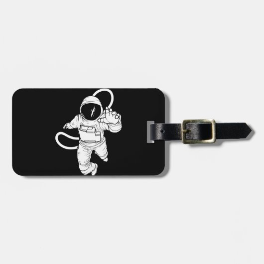 Retro Buitenruimte Grappige Astronaut Bagagelabel (Voorkant horizontaal)