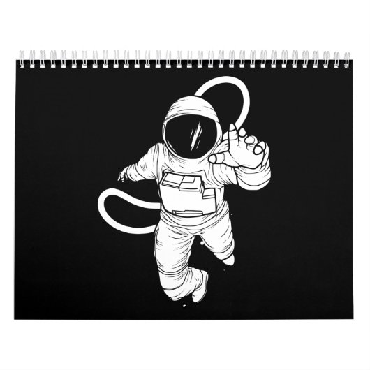 Retro Buitenruimte Grappige Astronaut Kalender (Hoes)