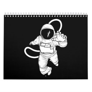 Retro Buitenruimte Grappige Astronaut Kalender