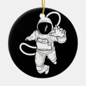 Retro Buitenruimte Grappige Astronaut Keramisch Ornament (Voorkant)