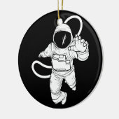 Retro Buitenruimte Grappige Astronaut Keramisch Ornament (Links)