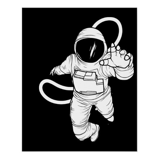 Retro Buitenruimte Grappige Astronaut Perfect Poster (Voorkant)