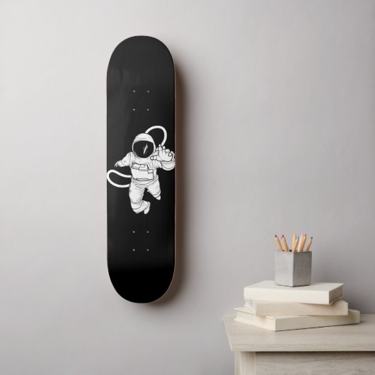 Retro Buitenruimte Grappige Astronaut Persoonlijk Skateboard (Muurkunst)