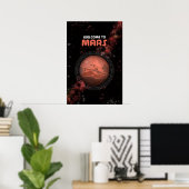 Retro Buitenruimte Mars - Kunst voor zonnestelsel Poster (Thuiskantoor)