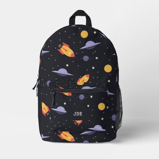 retro-buitenruimte, monogram bedrukte rugzak (Voorkant)