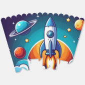 Retro, buitenruimte raket bedankdoosjes (Ongevouwen)