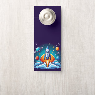 Retro, buitenruimte raket deurhanger