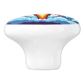 Retro, buitenruimte raket keramische knop (Zijkant)