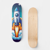 Retro, buitenruimte raket persoonlijk skateboard (Voorkant)