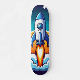 Retro, buitenruimte raket persoonlijk skateboard