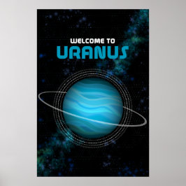 Retro Buitenspatie met de Planet Uranus Poster