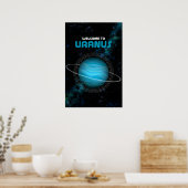 Retro Buitenspatie met de Planet Uranus Poster (Keuken)