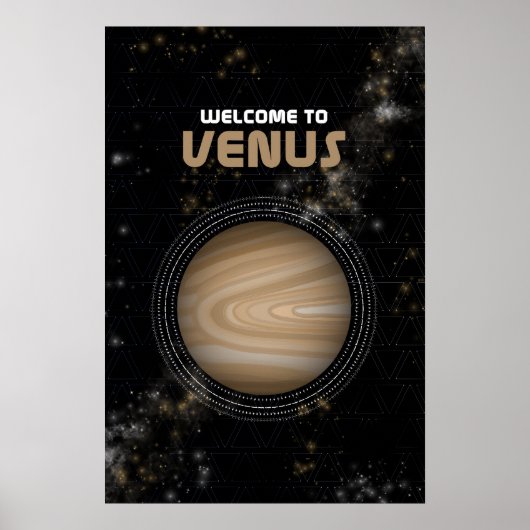 Retro Buitenspatie met het Poster Planet Venus (Voorkant)
