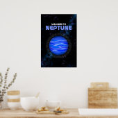 Retro Buitenspatie met Planet Neptune Poster (Keuken)