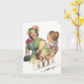 Retro  buitenwijken vrienden Ontmoet Kaart (Gele Bloem)