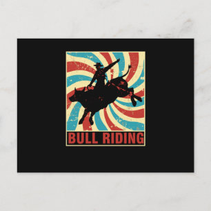 Retro  Bull Riding Cowboy Land Rodeo Gif Briefkaart