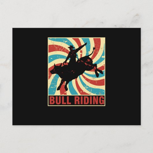 Retro  Bull Riding Cowboy Land Rodeo Gif Briefkaart (Voorkant)