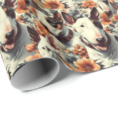 Retro Bull Terrier Naadloos schilderen Cadeaupapier (Rol Hoek)