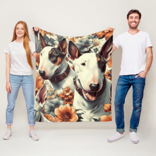 Retro Bull Terrier Naadloos schilderen Fleece Deken