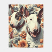 Retro Bull Terrier Naadloos schilderen Fleece Deken (Voorkant)